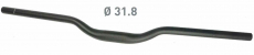 Lenker MTB 31,8 Riser Bar 30 mm schwarz 740 mm