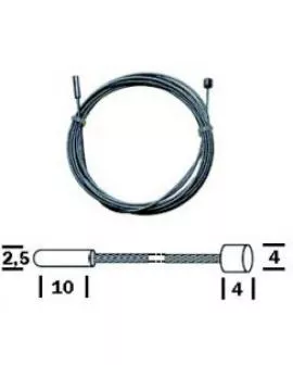 Schaltzug 1,2 mm Doppelnippel 2100mm Nippel: 4 x 4 mm + 10 x 2,6 mm