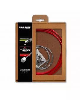 Schaltzug Set NIRO-GLIDE rot Hülle / Züge / Endkappen