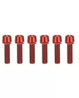 Schrauben ISK M5 x 18 Edelstahl rot eloxiert Set: 6 Stück