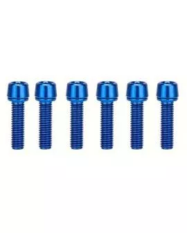 Schrauben ISK M5 x 18 Edelstahl blau eloxiert Set: 6 Stück