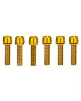 Schrauben ISK M5 x 18 Edelstahl gold eloxiert Set: 6 Stück