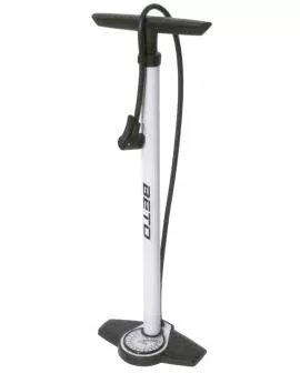 Standpumpe BETO weiß mit Manometer - Duo-Pumpen Kopf