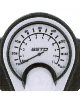 Standpumpe BETO weiß mit Manometer - Duo-Pumpen Kopf