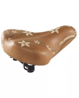 Sattel SMG City Damen Happy Flowers braun - creme 265 x 215 mm