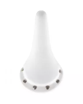 Sattel Trekking - Single Speed weiß mit Nieten