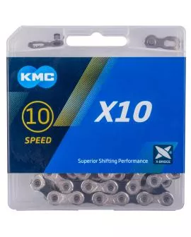 Kette KMC X10 silber / schwarz 1/2 x11 / 128