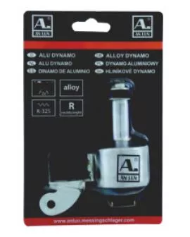 Dynamo Aluminium links 6V / 3W Doppelanschluss mit Prüfzeichen