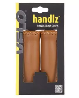 Lenkergriffe Velo Echt-Leder braun Paar handgenäht