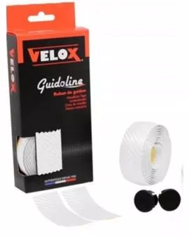 Lenkerband VELOX  Karbon weiß  Paar mit Endbändern + Stopfen