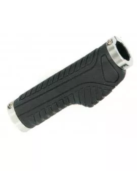 Griffe Ergo schwarz - silber 132/132 mm doppelte Verschraubung