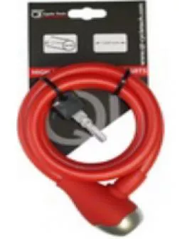 Schloss Spiralkabel Schlüssel 12 x 1200 mm Silikon rot