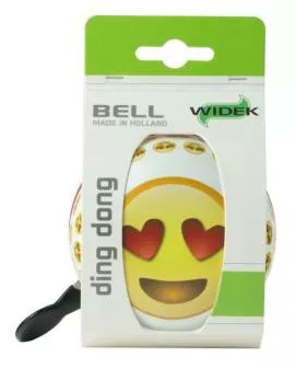 Glocke WIDEK Ding-Dong Emoticon Heart Eyes 80 mm auf Karte